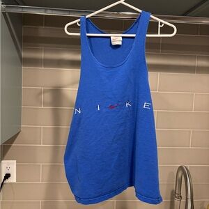 Vintage 90s Nike Centerswoosh Spellout Tank Top Shirt Made in USA Size L